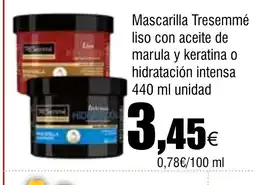 Cash FROIZ Mascarilla Tresemmé liso con aceite de marula y keratina o hidratación intensa oferta