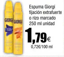Cash FROIZ Espuma Giorgi fijación extrafuerte o rizo marcado oferta