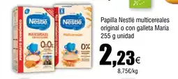 Cash FROIZ Papilla Nestlé multicereales original o con galleta María oferta