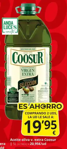Supermercados MAS COOSUR Aceite oliva v extra oferta