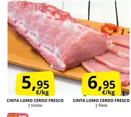 Supermercados MAS Cinta lomo cerdo fresco oferta