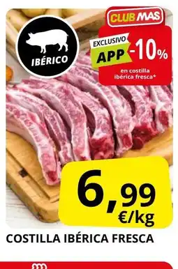 Supermercados MAS Costilla ibérica fresca oferta