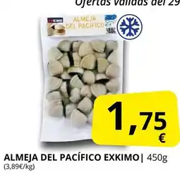 Supermercados MAS EXKIMO Almeja del pacífico oferta