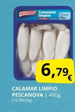 Supermercados MAS PESCANOVA Calamar limpio oferta