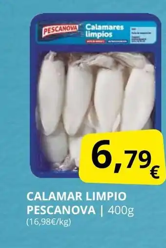Supermercados MAS PESCANOVA Calamar limpio oferta