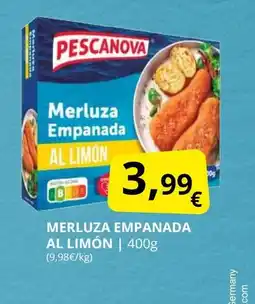 Supermercados MAS PESCANOVA Merluza empanada oferta