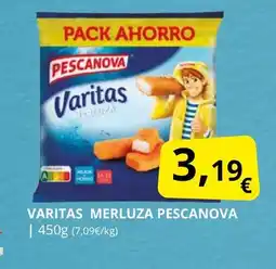 Supermercados MAS PESCANOVA Varitas merluza oferta