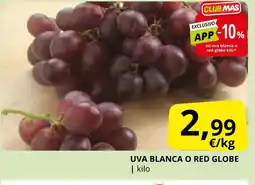 Supermercados MAS Uva blanca o red globe oferta