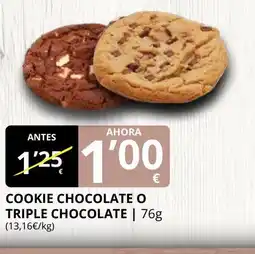 Supermercados MAS Cookie chocolate o triple chocolate oferta