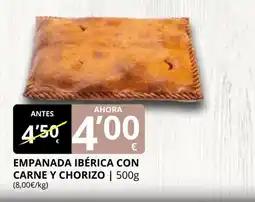 Supermercados MAS Empanada ibérica con carne y chorizo oferta