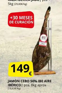 Supermercados MAS Jamón cebo 50% ibe aire ibérico oferta