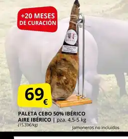 Supermercados MAS Paleta cebo 50% ibérico aire ibérico oferta