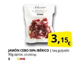 Supermercados MAS Jamón cebo 50% ibérico oferta