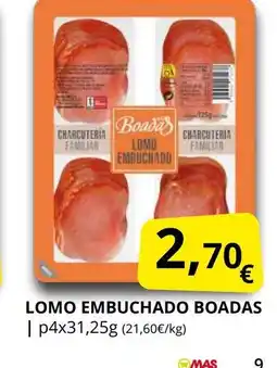 Supermercados MAS BOADAS Lomo embuchado oferta