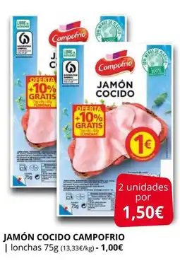 Supermercados MAS CAMPOFRIO Jamón cocido oferta