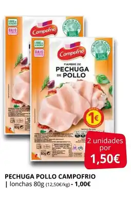 Supermercados MAS CAMPOFRIO Pechuga pollo oferta
