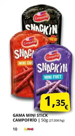 Supermercados MAS CAMPOFRIO Gama mini stick oferta
