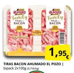Supermercados MAS EL POZO Tiras bacon ahumado oferta
