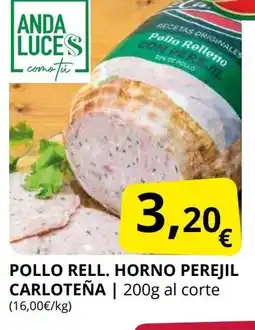 Supermercados MAS LA CARLOTEÑA Pollo rell. horno perejil oferta