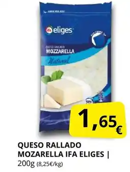 Supermercados MAS IFA ELIGES Queso rallado mozarella oferta