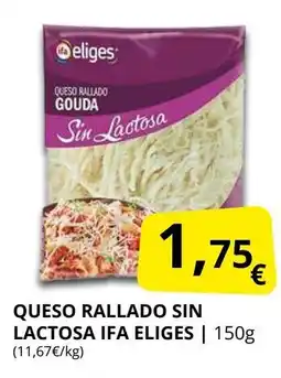 Supermercados MAS IFA ELIGES Queso rallado sin lactosa oferta