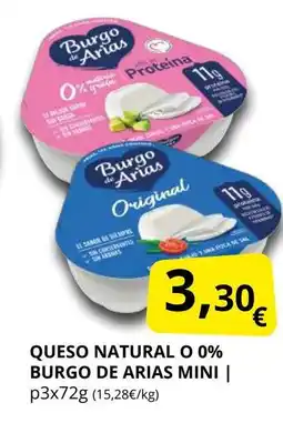 Supermercados MAS BURGO DE ARIAS Queso natural o 0% mini oferta