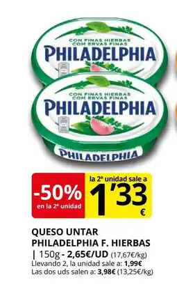 Supermercados MAS PHILADELPHIA Queso untar oferta