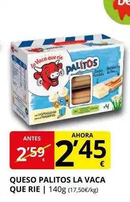 Supermercados MAS LA VACA QUE RIE Queso palitos oferta