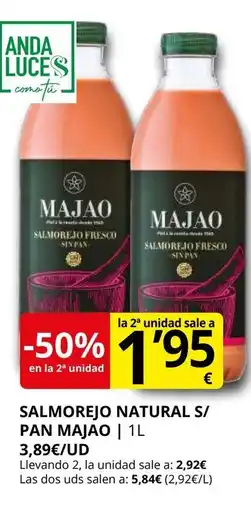 Supermercados MAS Salmorejo natural s/ pan majao oferta