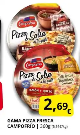 Supermercados MAS CAMPOFRIO Gama pizza fresca oferta