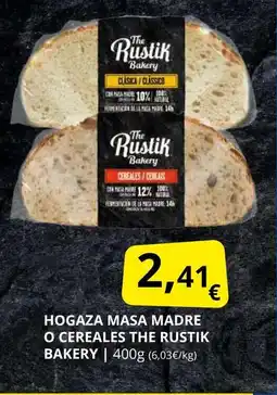 Supermercados MAS THE RUSTIK BAKERY Hogaza masa madre o cereales oferta