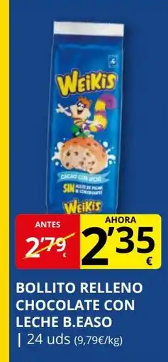 Supermercados MAS Bollito relleno chocolate con leche b.easo oferta