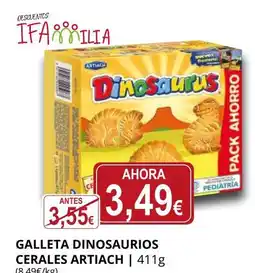 Supermercados MAS ARTIACH Galleta dinosaurios cerales oferta