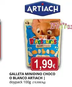 Supermercados MAS ARTIACH Galleta minidino choco o blanco oferta
