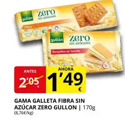 Supermercados MAS GULLON Gama galleta fibra sin azúcar zero oferta