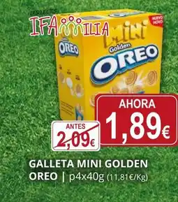 Supermercados MAS OREO Galleta mini golden oferta