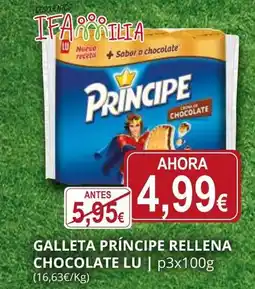 Supermercados MAS LU Galleta príncipe rellena chocolate oferta