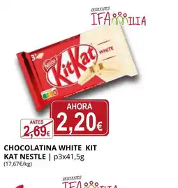 Supermercados MAS Chocolatina white kit kat nestle oferta
