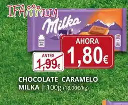 Supermercados MAS MILKA Chocolate caramelo oferta