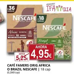 Supermercados MAS NESCAFE Café famers orig africa o brazil oferta