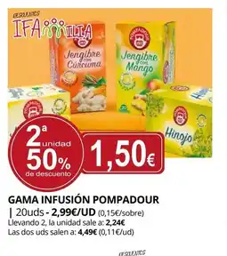 Supermercados MAS POMPADOUR Gama infusión oferta