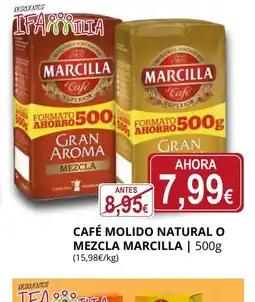 Supermercados MAS MARCILLA Café molido natural o mezcla oferta