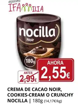 Supermercados MAS NOCILLA Crema de cacao noir cookies-cream o crunchy oferta