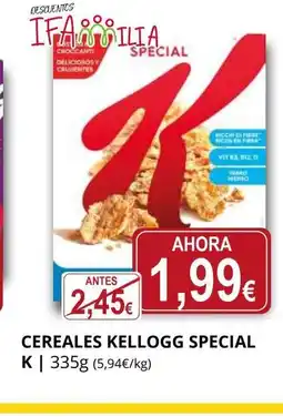 Supermercados MAS SPECIAL K Cereales kellogg oferta