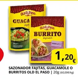 Supermercados MAS OLD EL PASO Sazonador fajitas guacamole o burritos oferta