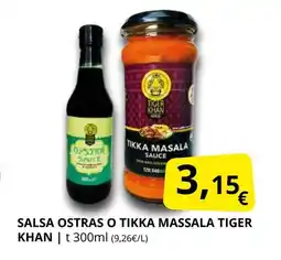 Supermercados MAS TIGER KHAN Salsa ostras o tikka massala oferta