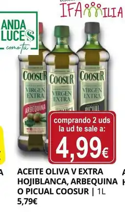 Supermercados MAS COOSUR Aceite oliva v extra hojiblanca, arbequina o picual oferta