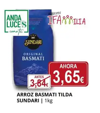 Supermercados MAS SUNDARI Arroz basmati tilda oferta