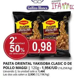 Supermercados MAS MAGGI Pasta oriental yakisoba clasic o de pollo oferta