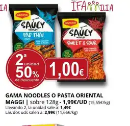 Supermercados MAS MAGGI Gama noodles o pasta oriental oferta